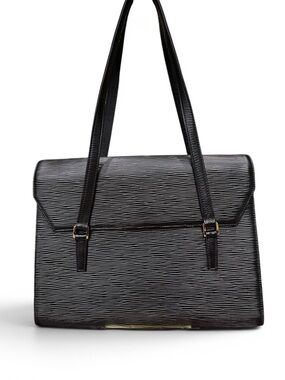 Valentino Garavani Black Textured Leather Shoulder Bag Vintage Italy Classic